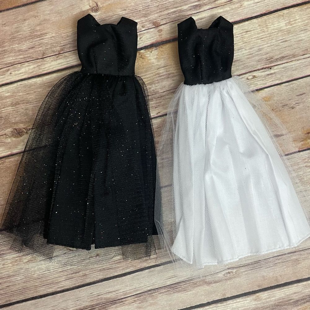 NWOT 2 Handmade Barbie Dresses - Velcro back full length dresses